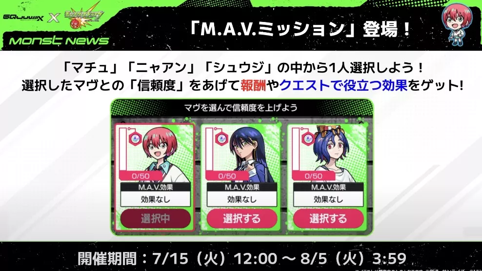 M.A.Vミッションが開催