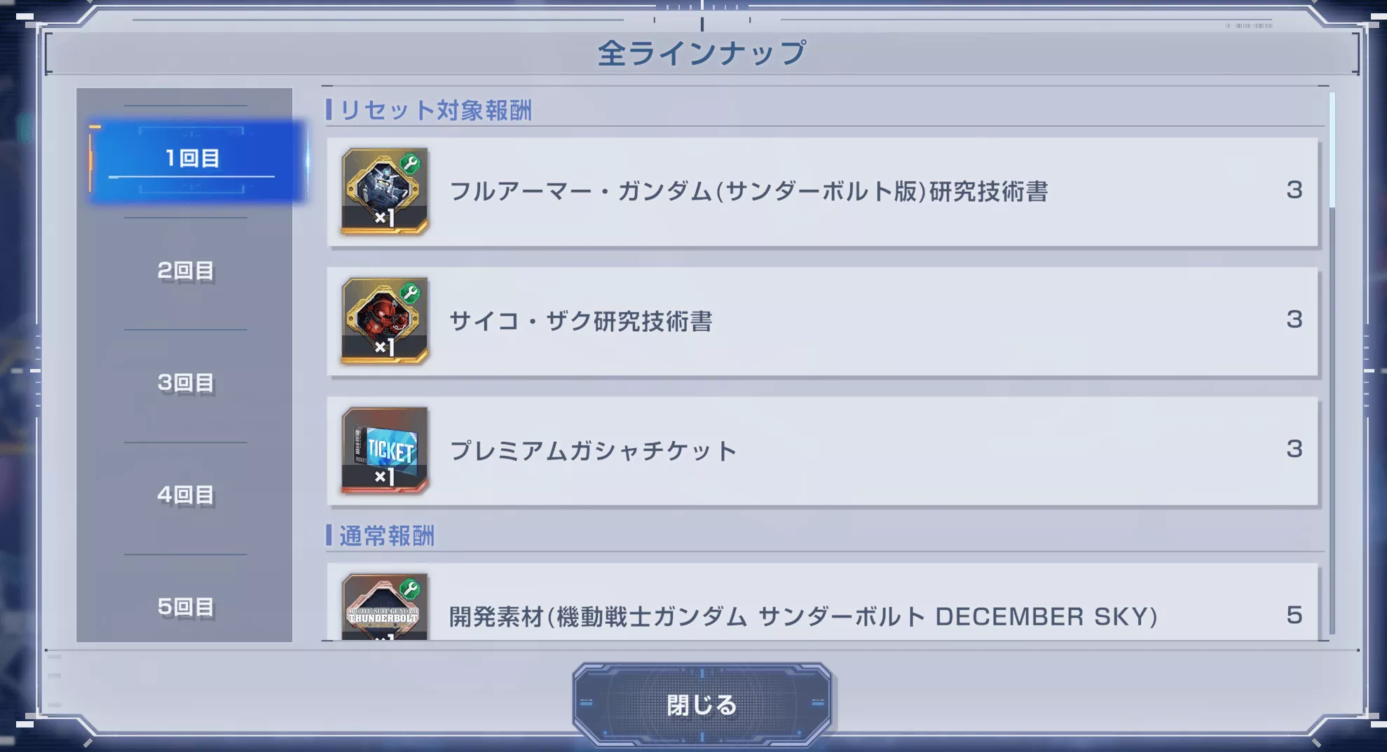 リセット対象報酬