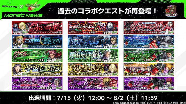 ガンダムコラボ降臨復刻