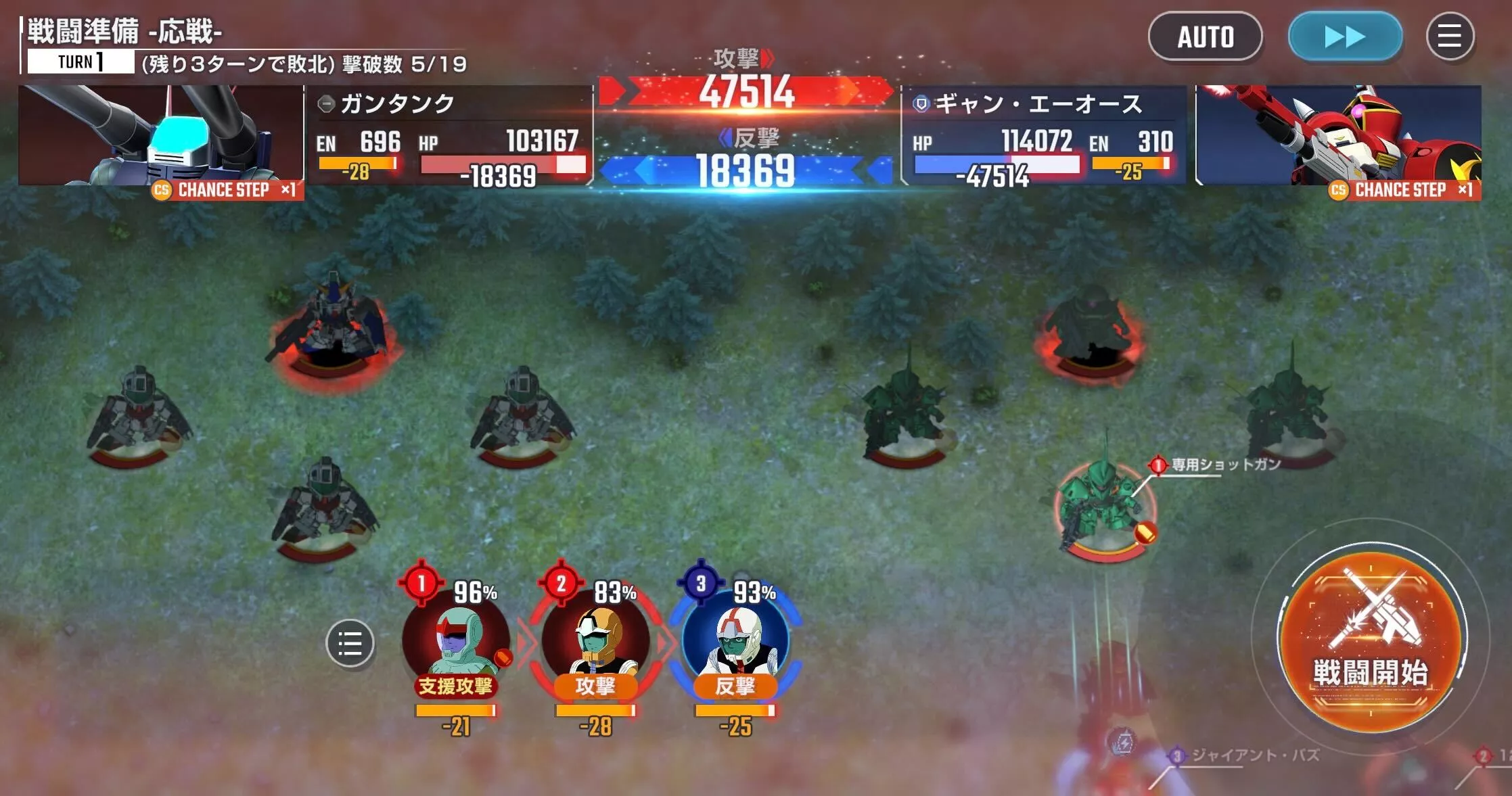 5体敵を倒すことで援軍が登場する