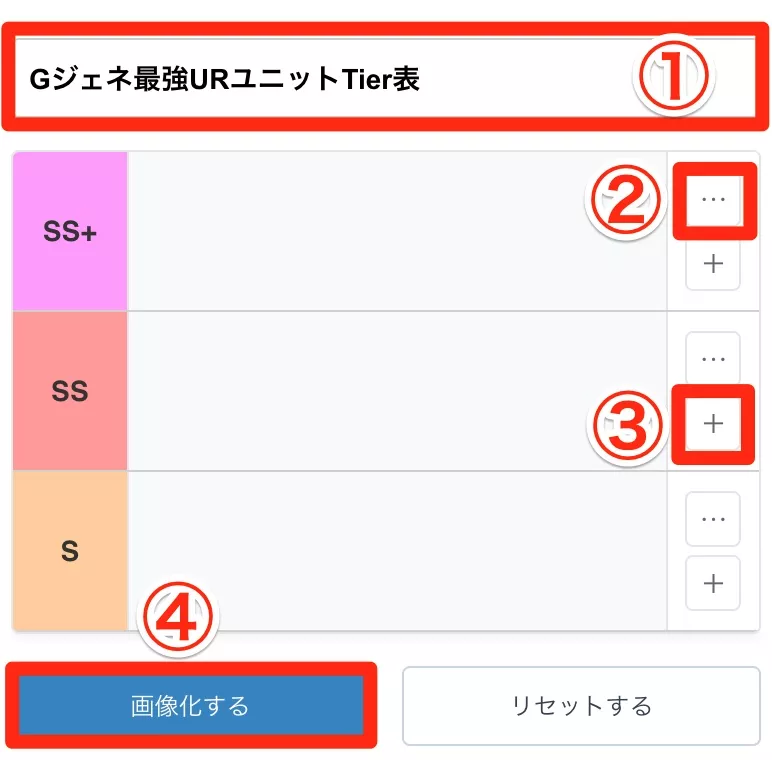 tier表メーカーの使い方