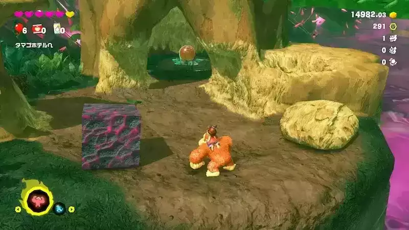 下層のフルーツを取る