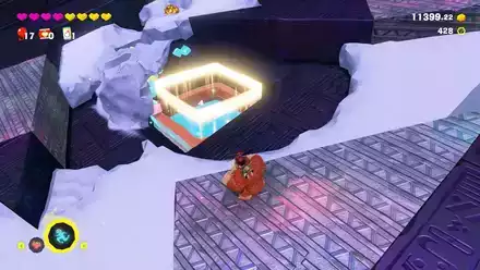 中腹に氷を貯める