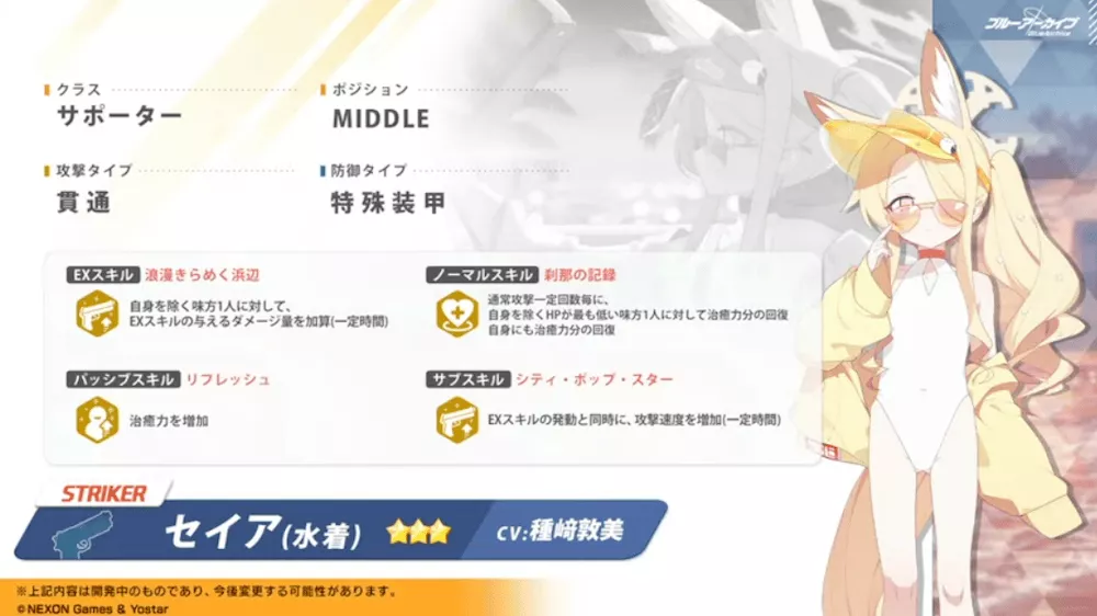 水着セイア性能