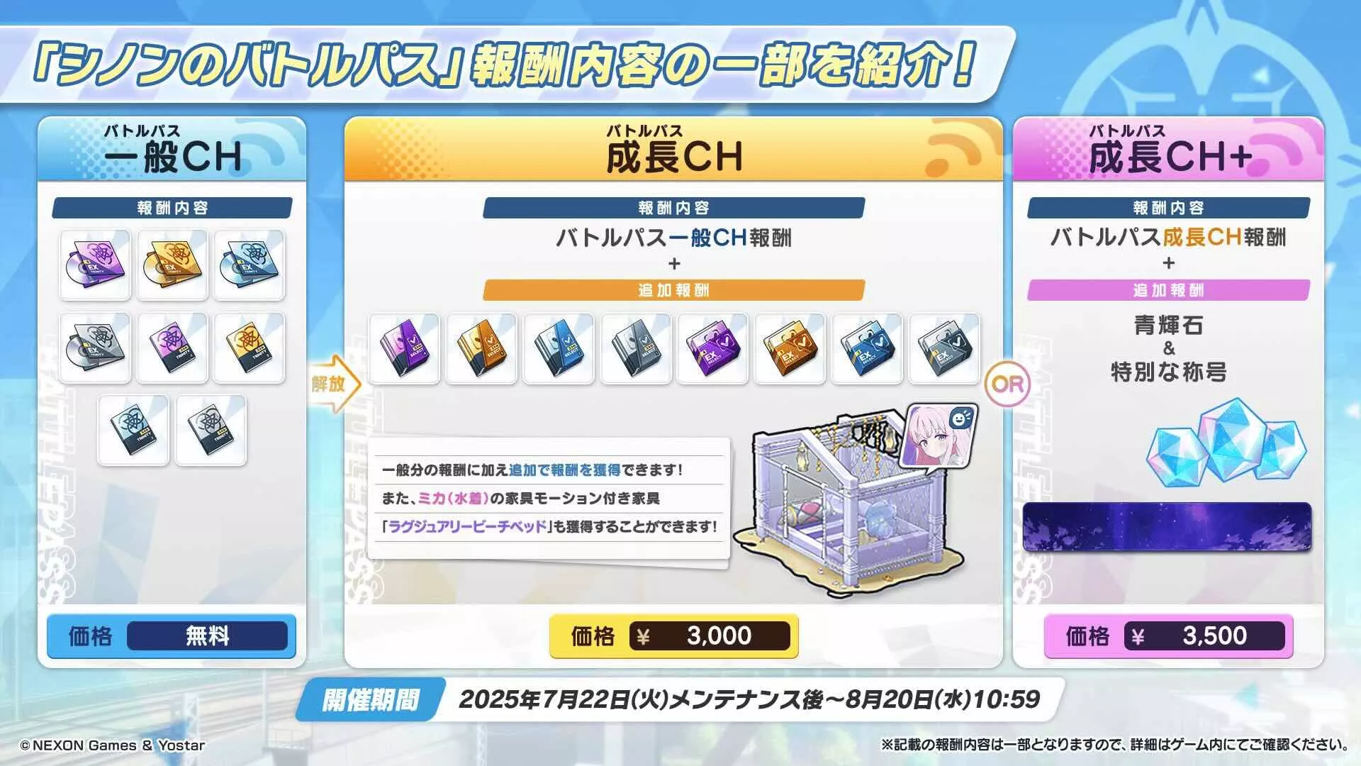 特別な家具や称号を獲得できる