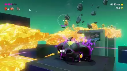 敵は瓦礫で攻撃