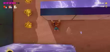 砂の壁はジャンプボタンを入力しながら進む