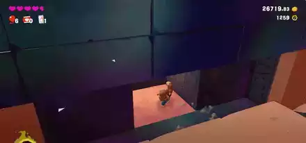 壁が崩れる場所から隠し通路に入る