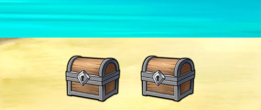 海岸に流れ着いた宝箱を受取る