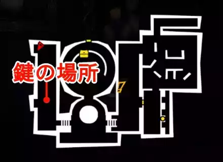 1-2の鍵の場所のマップ画像