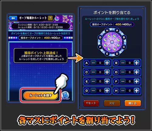 ポイントを割り当てる