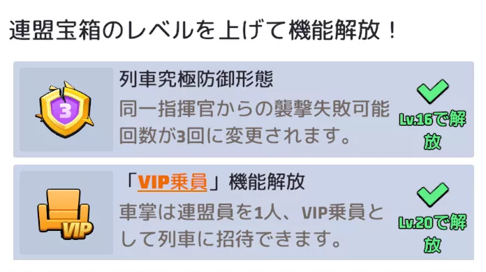 新しい連盟機能が解放される