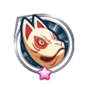 白いキツネ面画像