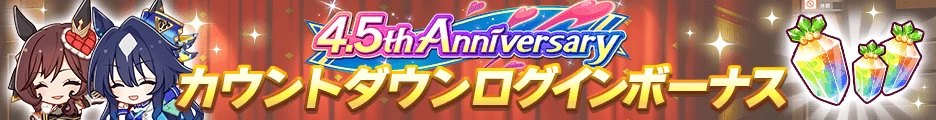 4.5th Anniversaryカウントダウンログインボーナス