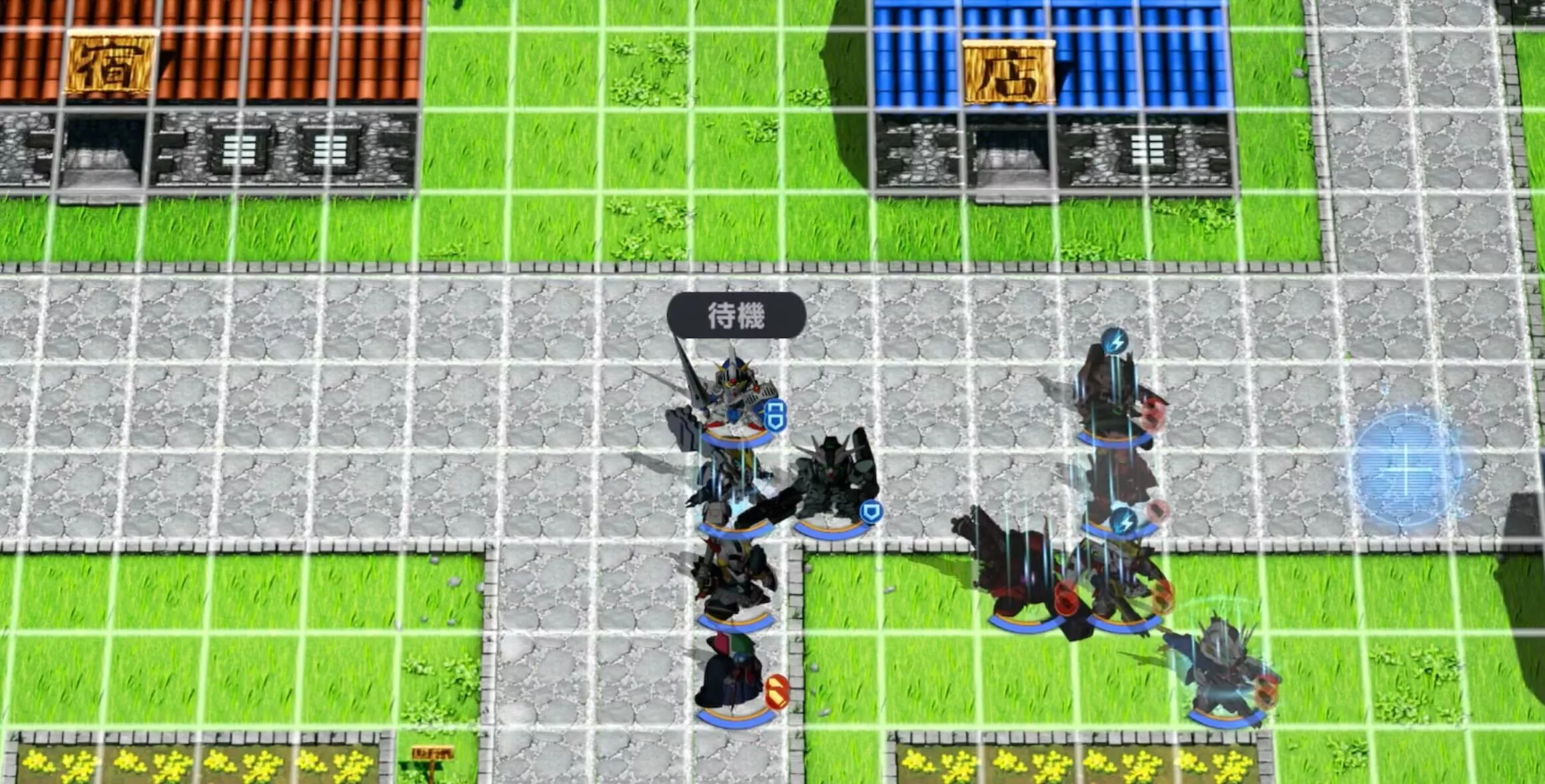 部隊1は1ターン目ステージ中央に集まり敵を誘導する