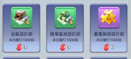 商店で重要施設設計図購入