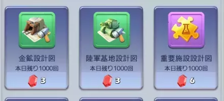 商店で重要施設設計図購入