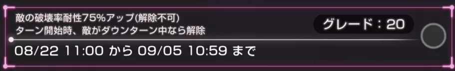 グレード「破壊率耐性75%アップ」はODで対処しよう