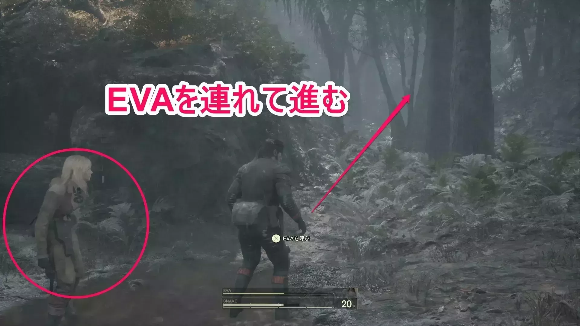 EVAを連れて進む