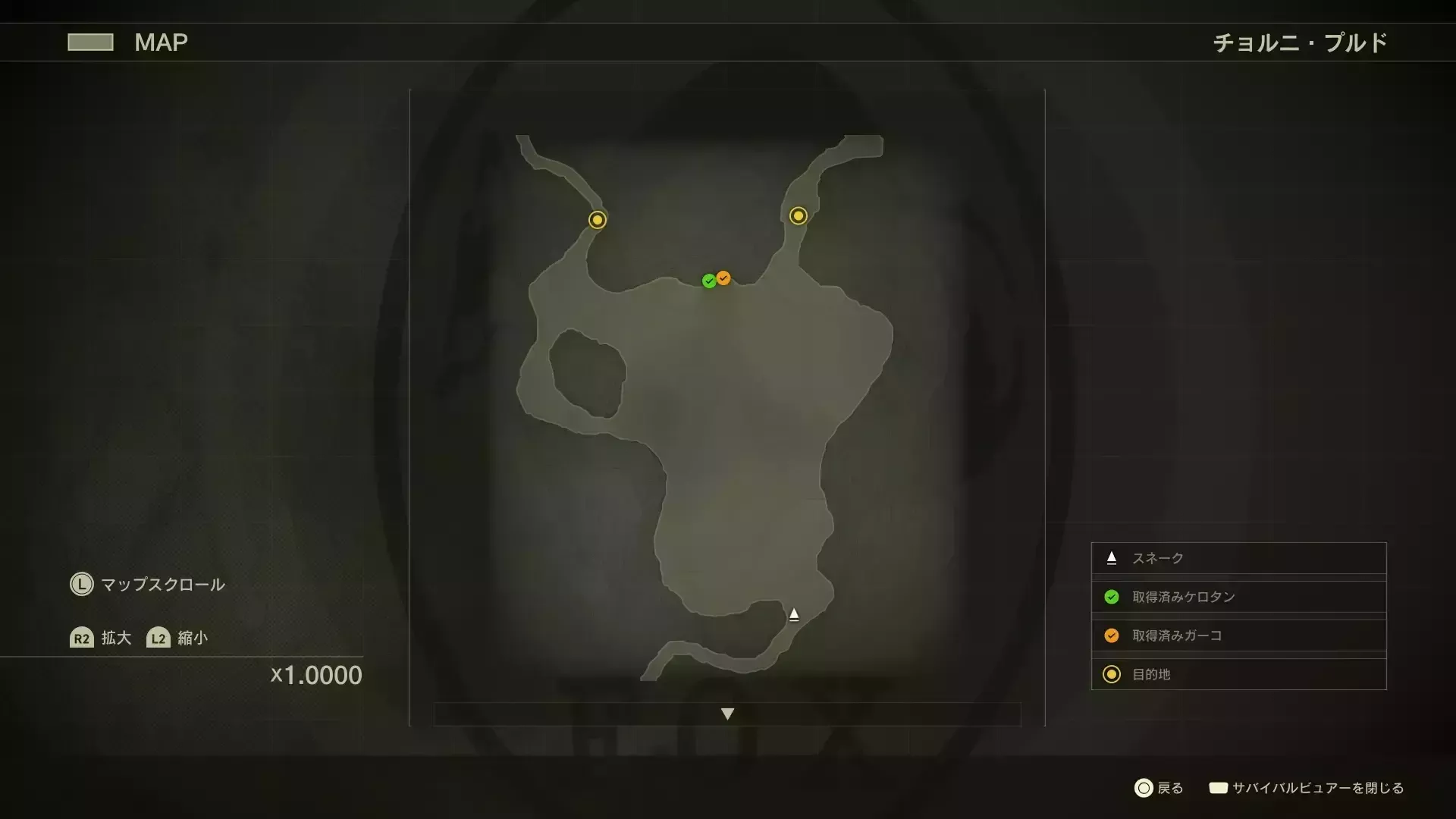 ゲーム内のマップ