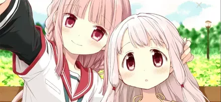 桜の木の下で画像