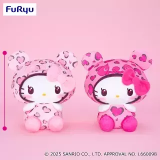 パンダ ハローキティ レディなヒョウ柄BIGぬいぐるみ