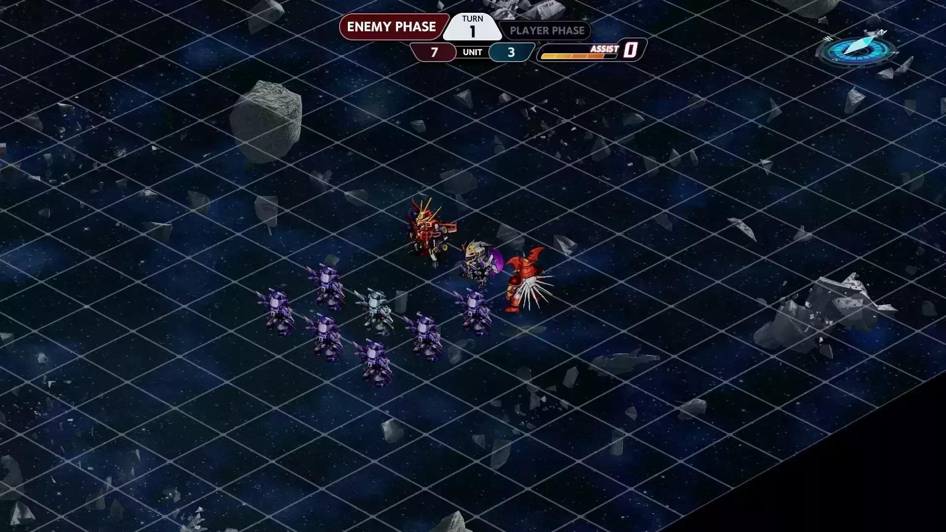 1ターン目終了時にルーンドラッヘと隣接