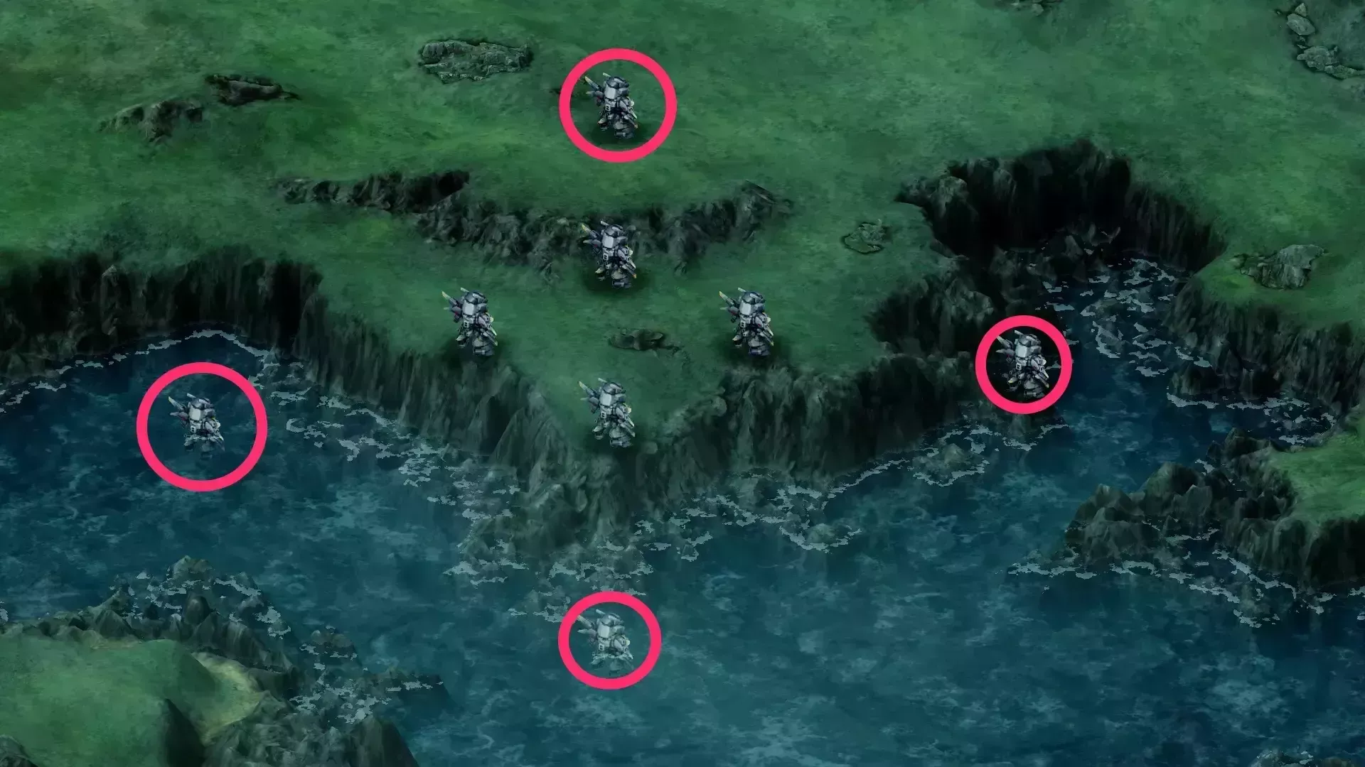 外側の敵が攻撃してくる