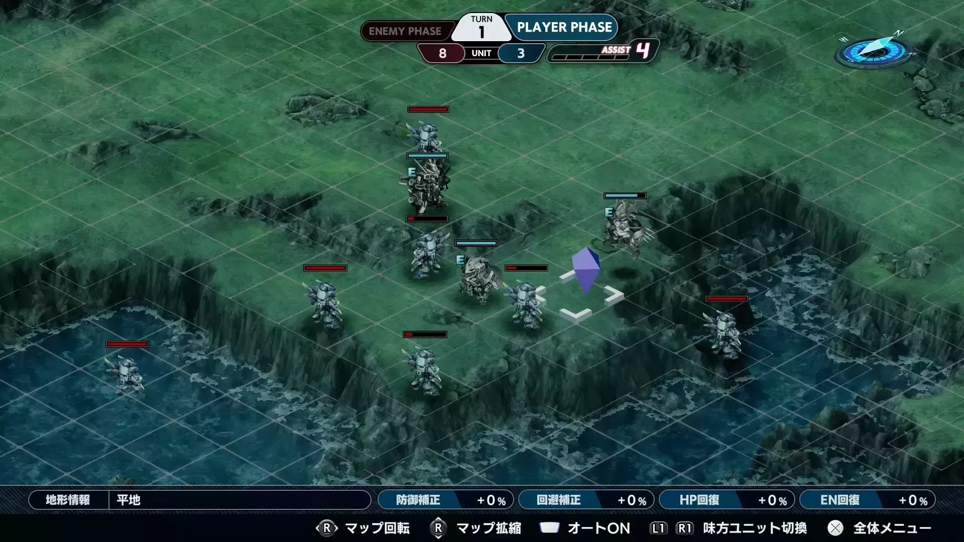 1ターン目は内側の敵のHPを削る