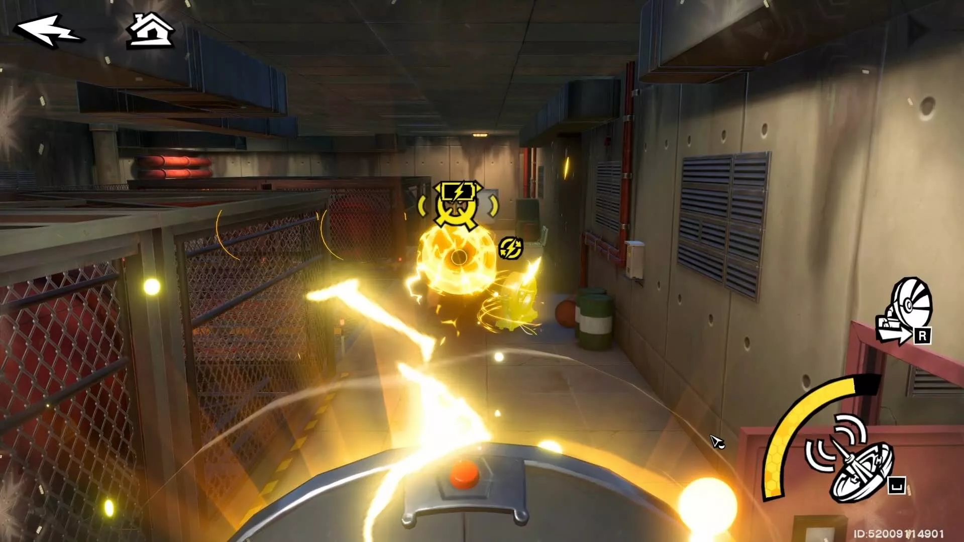 電気エネルギーの装置に切り替えて正面の装置にエネルギーを転送