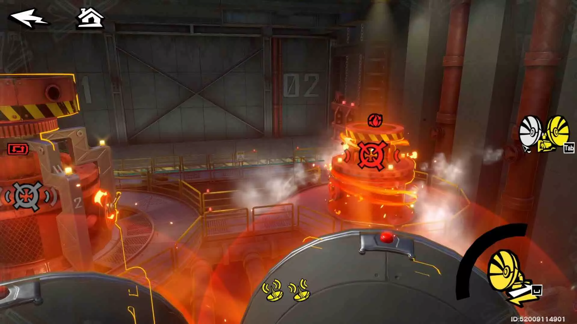 右の装置に切り替えてエネルギーを吸収