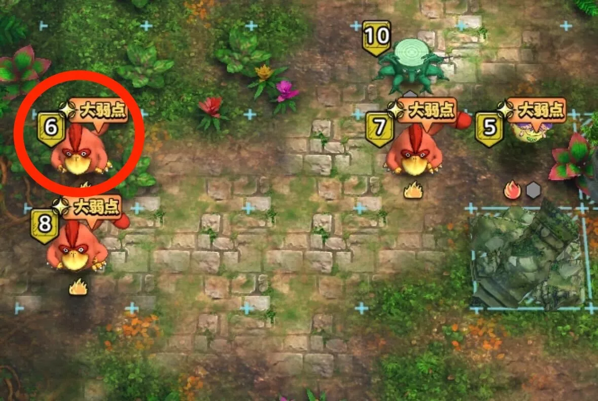 左上のセージももんじゃが先に動くように調整する