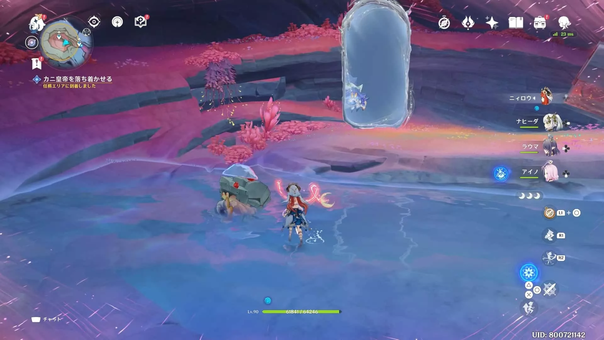 フィールドの岩をすべて壊すと石を背負ったカニが登場