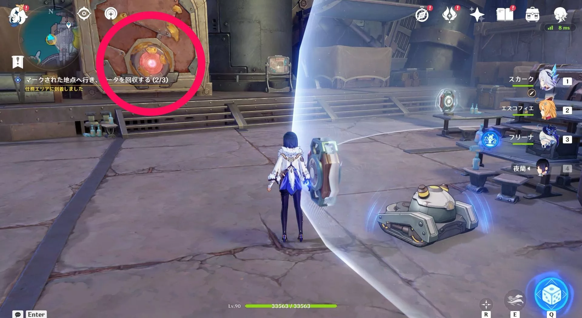 障壁の近くの扉