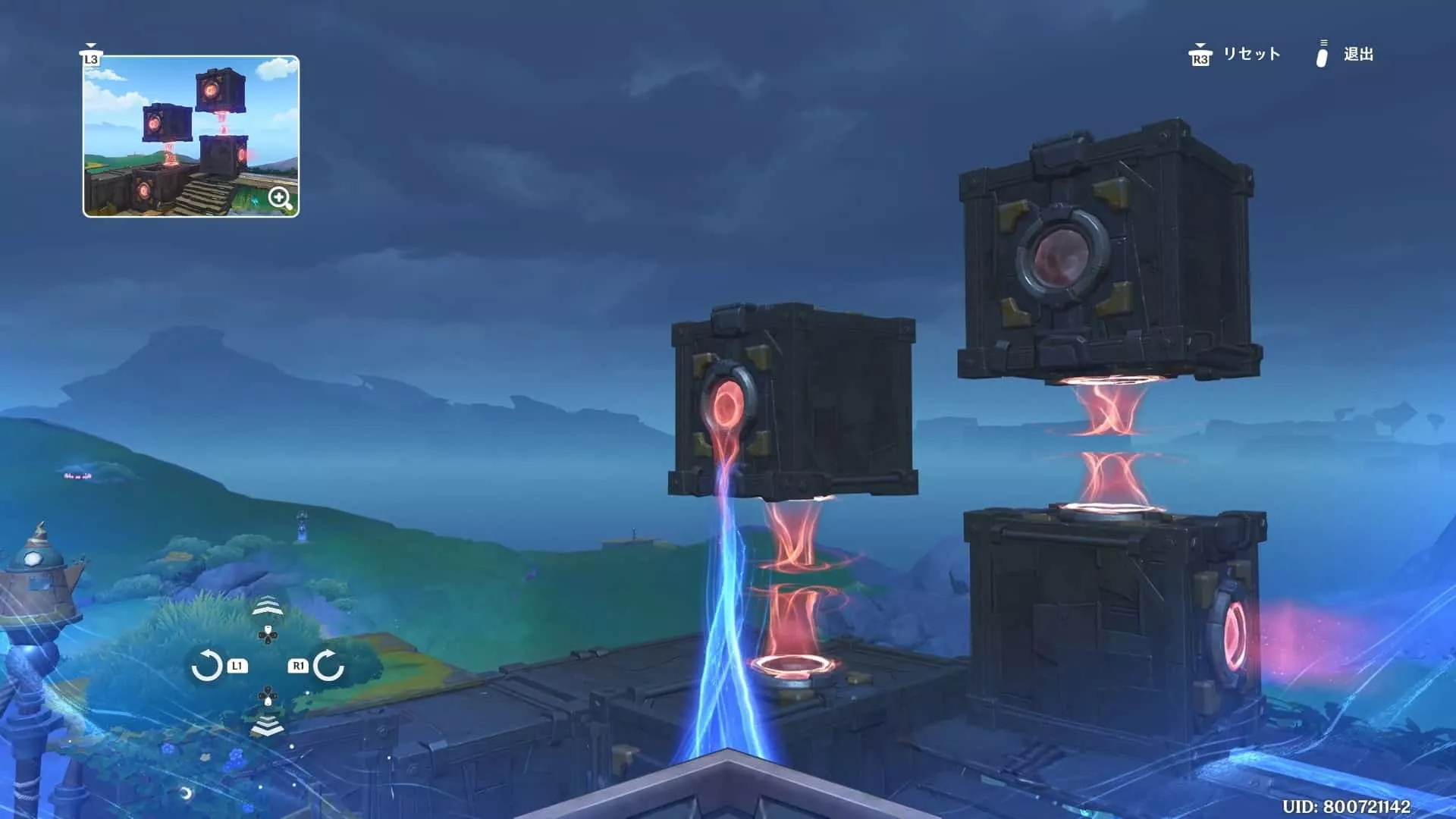 完成図を参考に箱を乗せてクリア