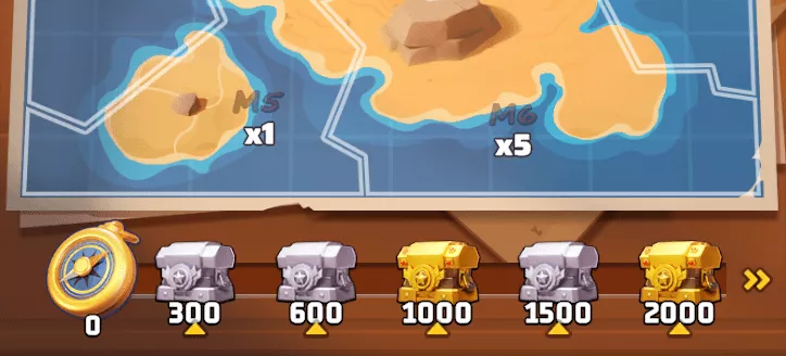 秘密の宝で一定数の羅針盤を集めると報酬を獲得