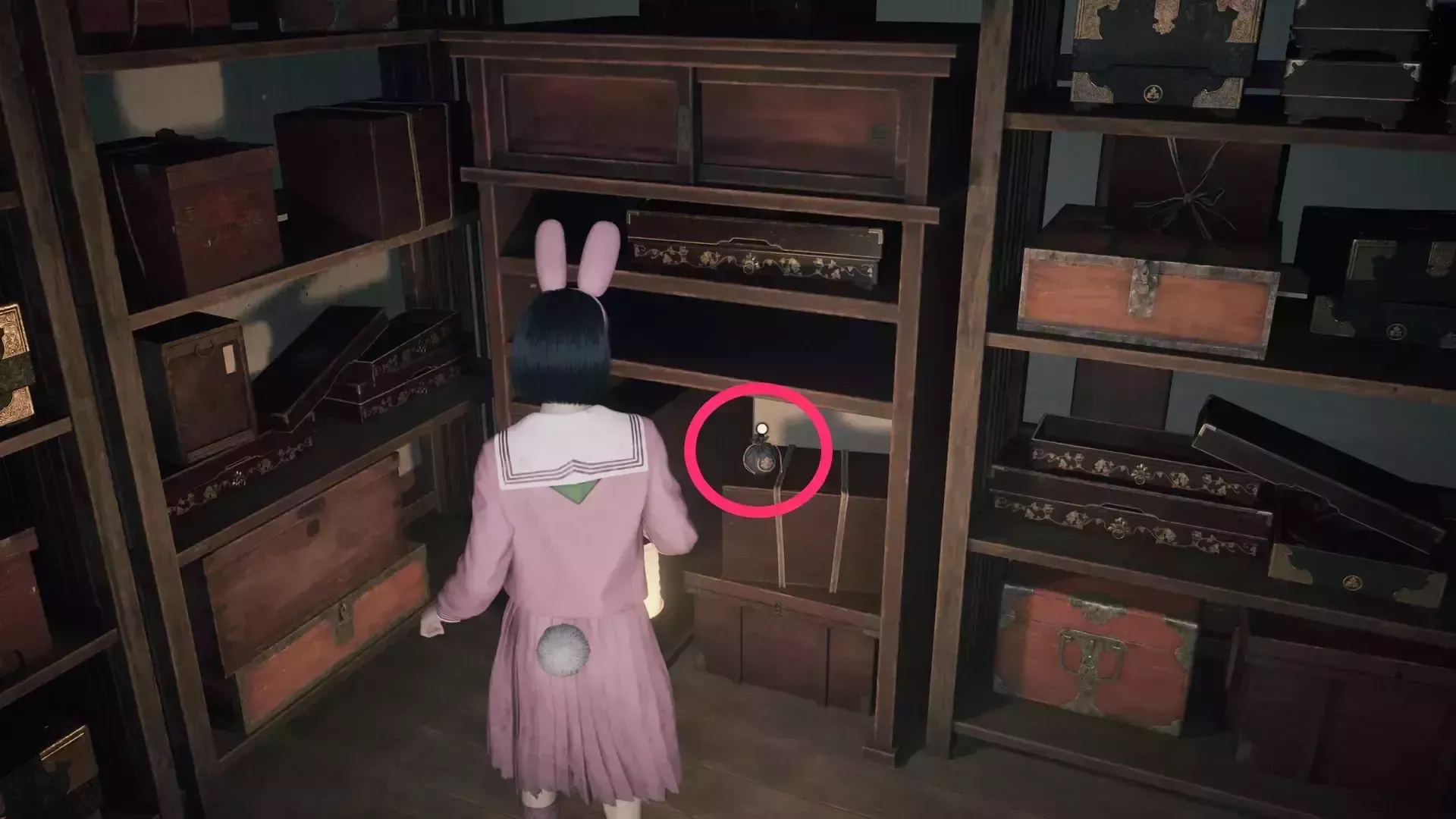 刺繍入り巾着袋実際の場所