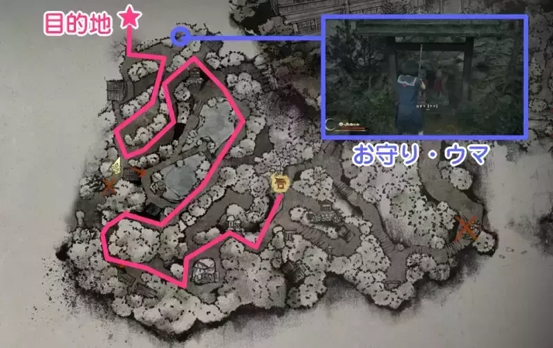 道なりに進むと祠がある