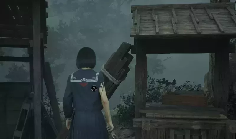 南東の倒れている板をどかして鉄柵の場所まで戻る