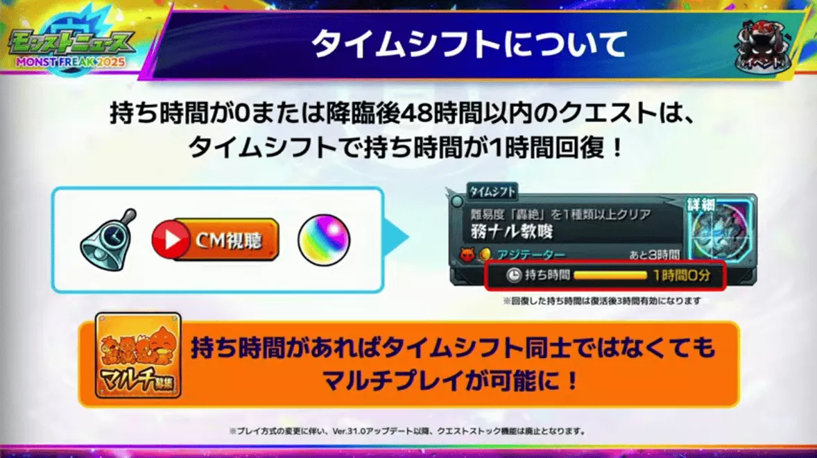 タイムシフトの仕様が変更
