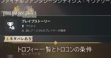 トロフィー一覧とトロコンの条件