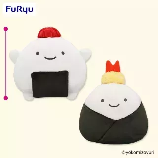 なんでもいきもの 具材のお帽子BIGぬいぐるみ（のりおにぎり）