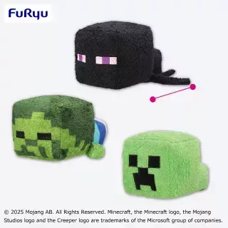 マインクラフト ふわふわ寝そべりぬいぐるみ：エンダーマン：ゾンビ：クリーパー