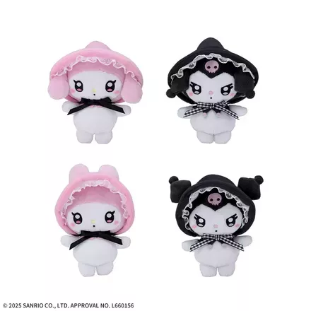 ゆるかわ　サンリオキャラクターズ マスコット“マイメロディ・クロミ” PINK&BLACKボンネット