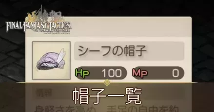 帽子一覧