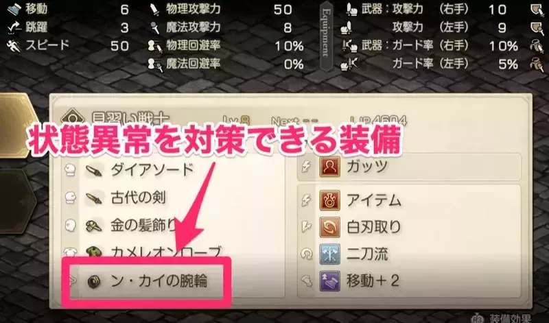 状態異常対策装備