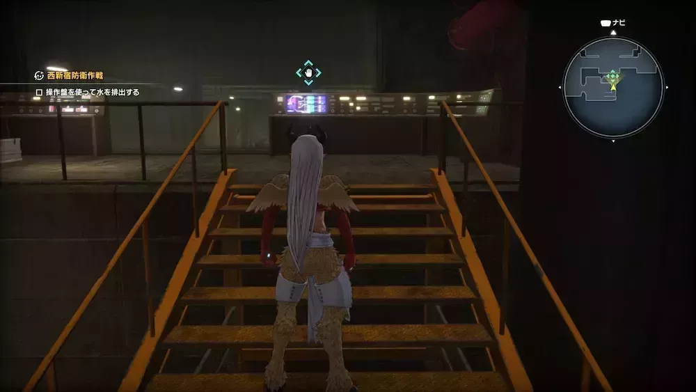 水門のスイッチを操作する