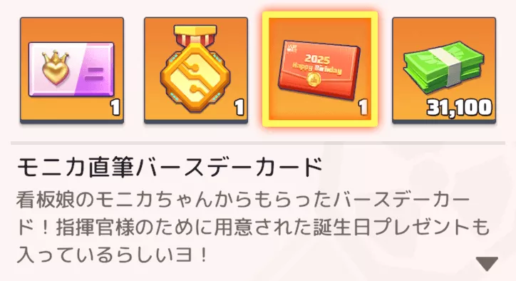 誕生日当日に贈られるバースデーカードを使用する
