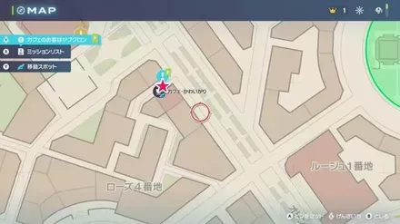 カフェのお客はヤブクロンの拡大マップ画像