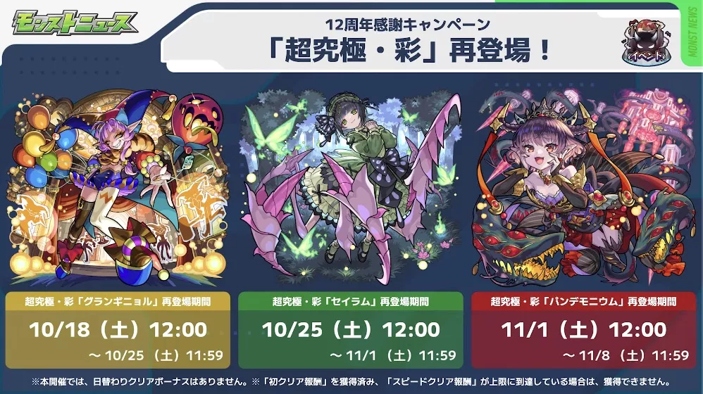 グランギニョルを含む超究極彩が復刻登場